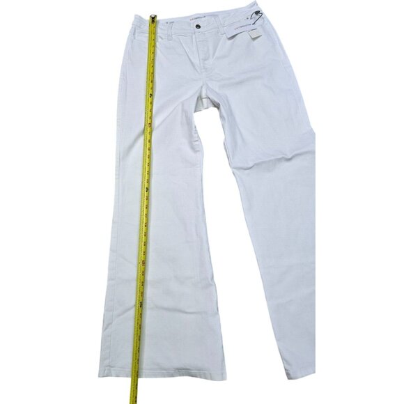 Liz Claiborne High Rise Flare Jeans White Denim Pants - Picture 7 of 8